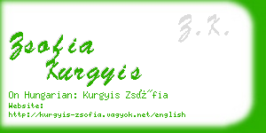 zsofia kurgyis business card